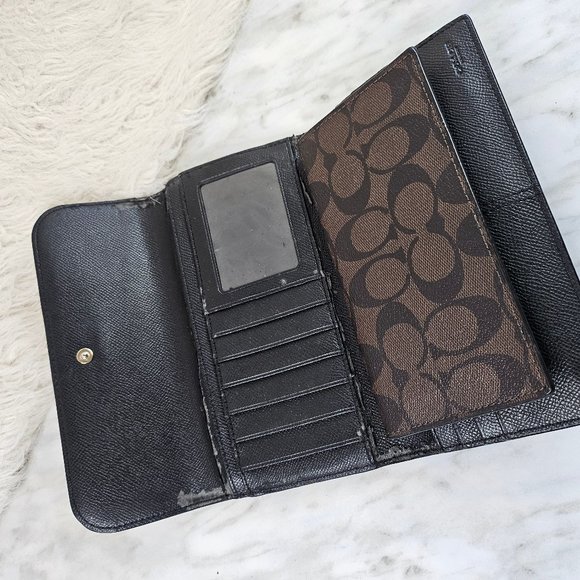 Coach Brown Signature Coated Canvas Long Wallet - Picture 2 of 10